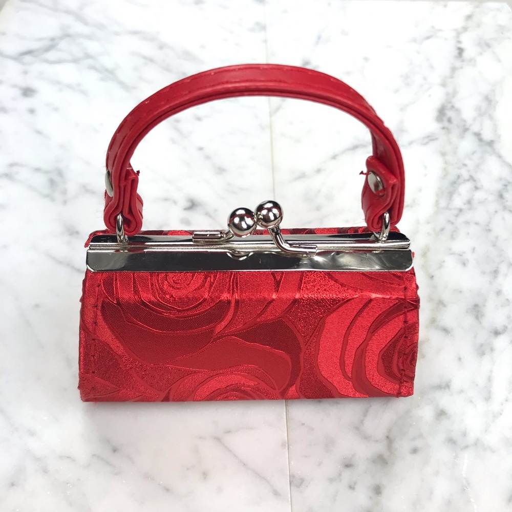 Vtg 90s Y2K style mini handbag ❤️ red metallic ❤️